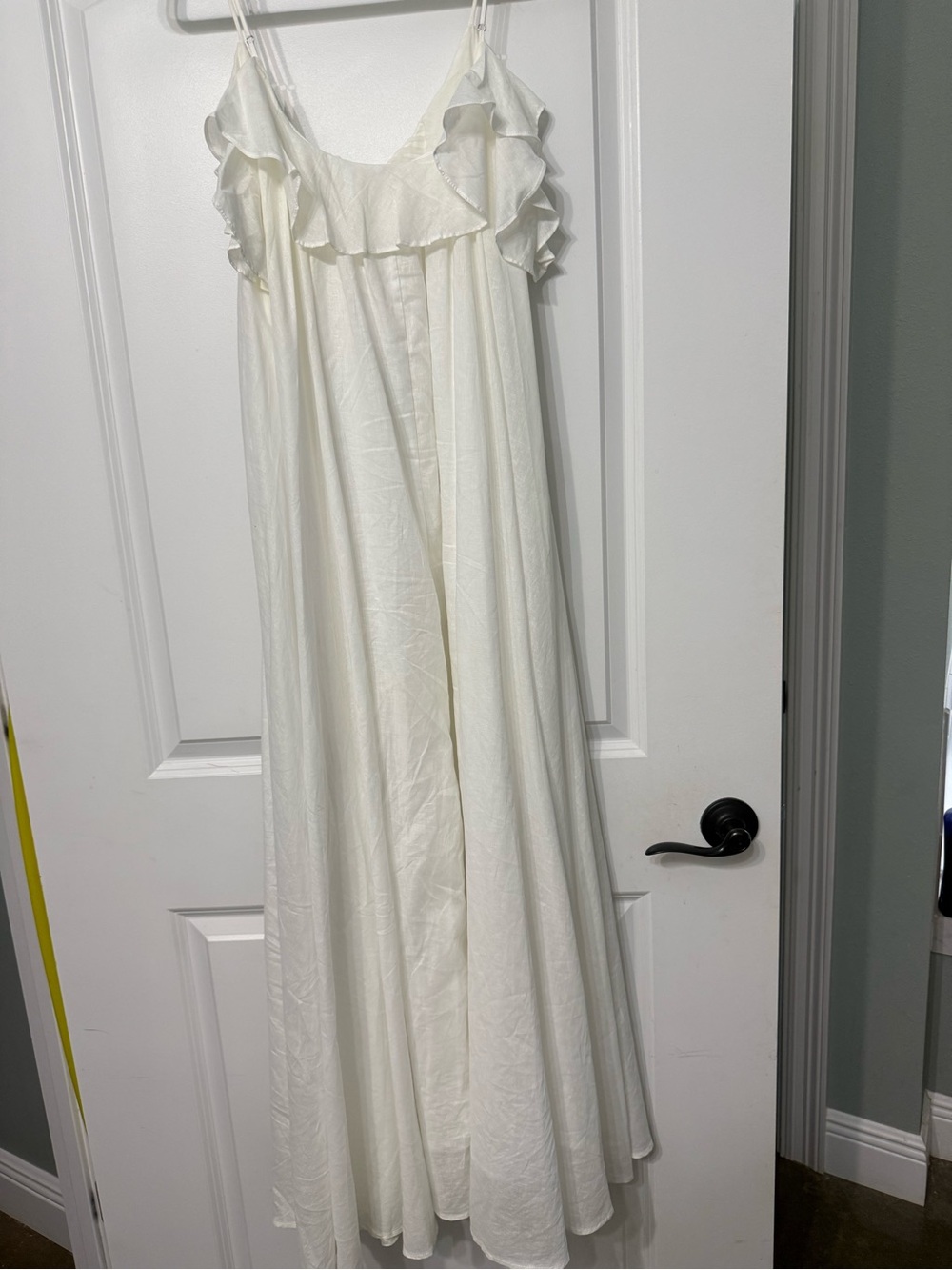 Shop Talulah Olivaceous Cream Ruffle-Trim Maxi dress